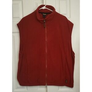 Woolrich Men's Red Full Zip Fleece Vest- Size XL